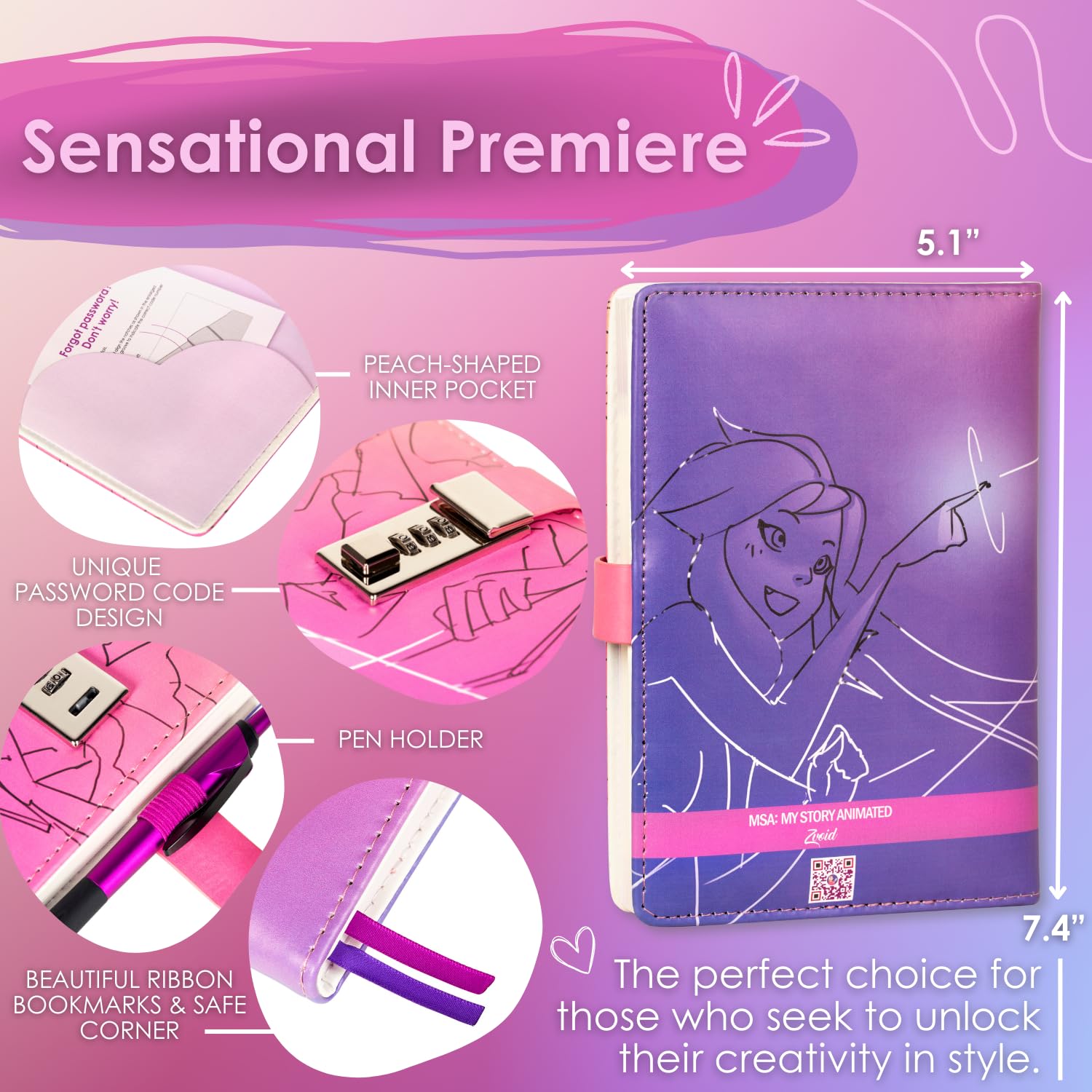 MY STORY ANIMATED MSA Official Diary with Lock – Leather Diary